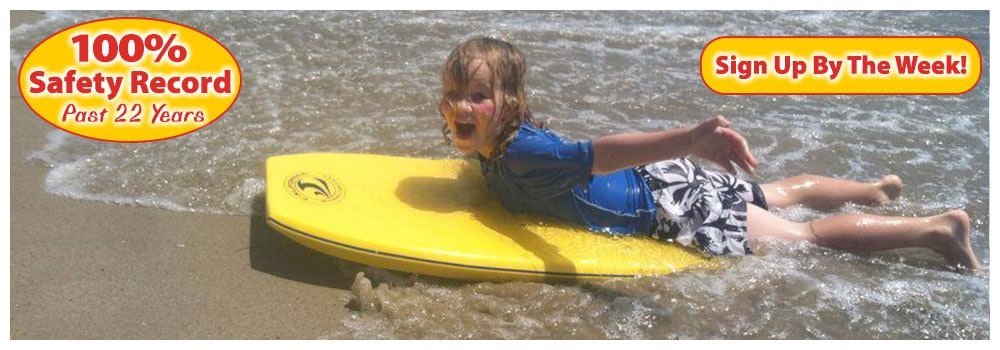 Girl on yellow wakeboard